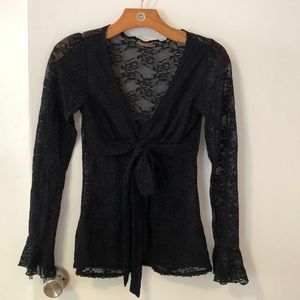 Forever 21 | Black lace, long sleeve top. Like new